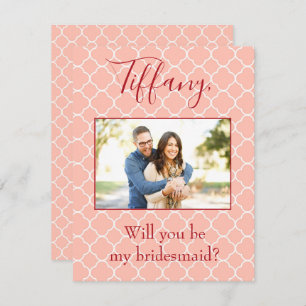 Rosa Foto sind Sie meine Brautjungfer? Einladung