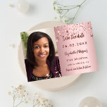 Rosa Foto zum Geburtstag Save the Date Ankündigungspostkarte<br><div class="desc">Fügen Sie ein Foto in vertikaler Größe hinzu. Rosa Farbverlaufsfarbe,  mit Sternen dekoriert. Personalisieren und fügen Sie einen Namen und die Details.</div>