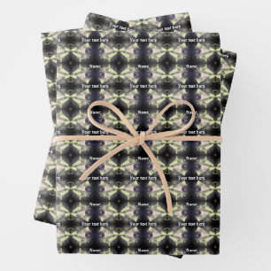 Rosa Foxglove Blume Schwarz-Weiß Personalisiert Geschenkpapier Set
