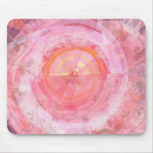 Rosa"Fraktal" Entwurf Mousepad