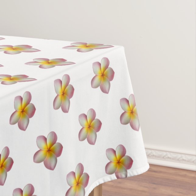Rosa Frangipani Plumeria Blume White Tischdecke (Beispiel)