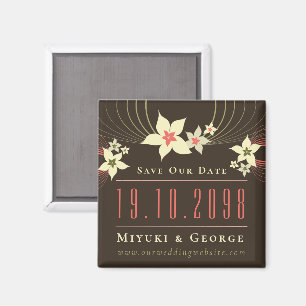 Rosa Frangipani-Strandhochzeit Save The Date Magne Magnet