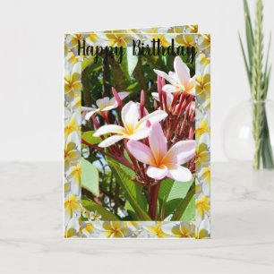 Rosa Frangipani Tree, geklappte Grußkarte Karte