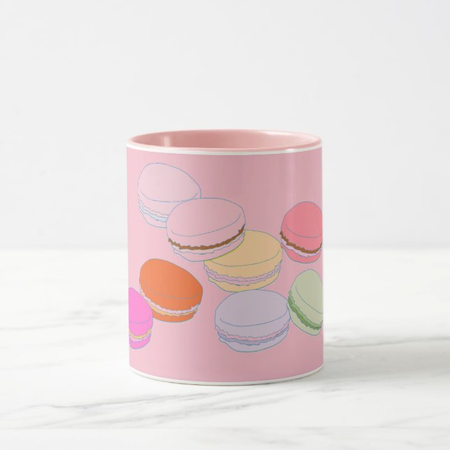 Rosa Franzosen Macaron Coffeee Tasse (Zentrum)
