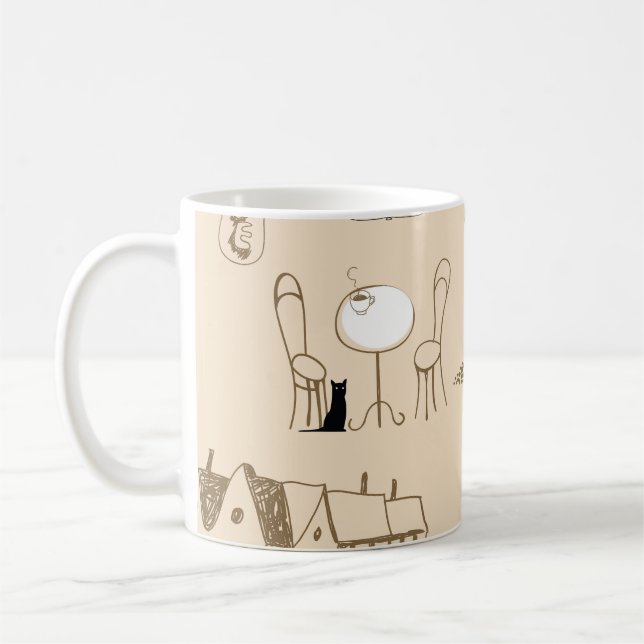 Rosa Französisch: Chic Pattern Design. Kaffeetasse (Links)