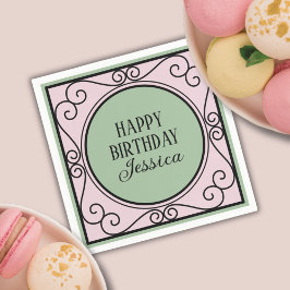 Rosa Französisch Paris Thema Mädchen Geburtstag Pa Serviette