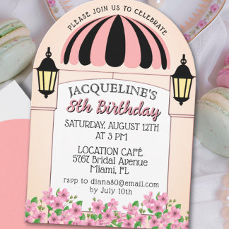 Rosa, Französisch, Paris zum Geburtstag Einladung