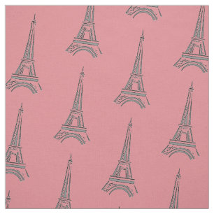 Rosa Französischer Eiffelturm Paris Thema Stoff