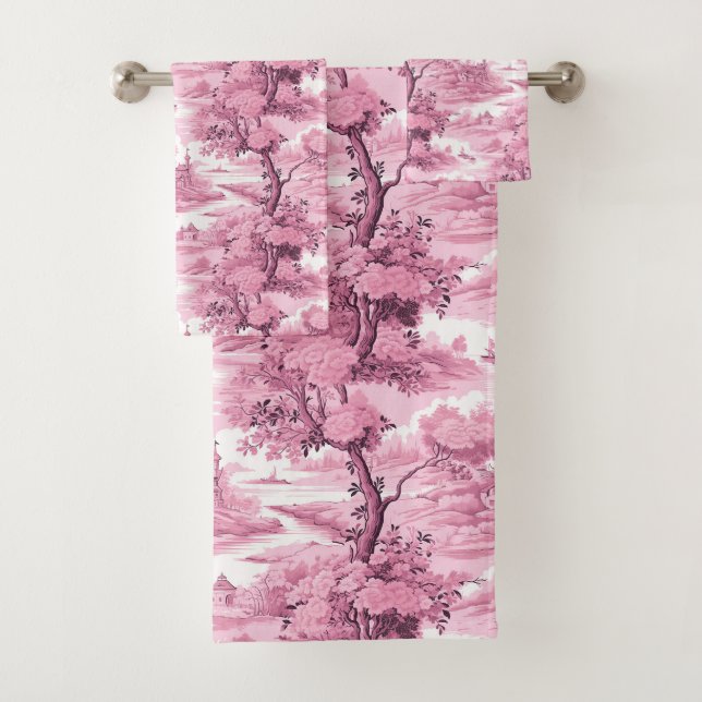 Rosa französischer Landbaum Badhandtuch Set (Insitu)