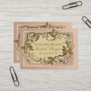 Rosa französischer Vintage-Rahmen Rosen Braut-Bo Visitenkarte