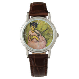 Rosa Frau (elegante Dame) (Portrait von Frauen) Ku Armbanduhr