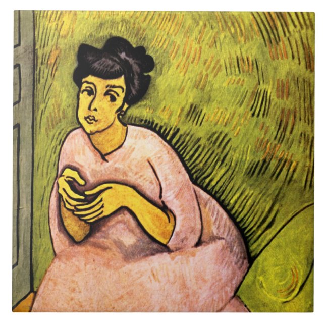 Rosa Frau (elegante Dame) (Portrait von Frauen) Ku Fliese (Vorderseite)