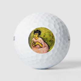 Rosa Frau (elegante Dame) (Portrait von Frauen) Ku Golfball