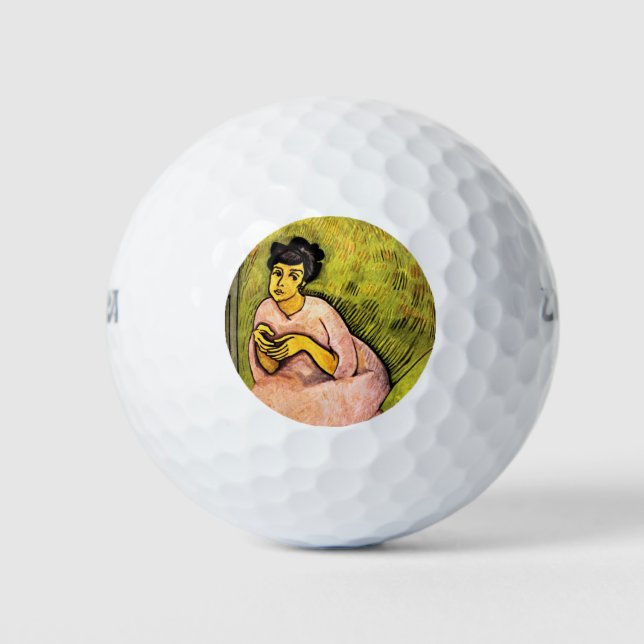 Rosa Frau (elegante Dame) (Portrait von Frauen) Ku Golfball (Vorderseite)