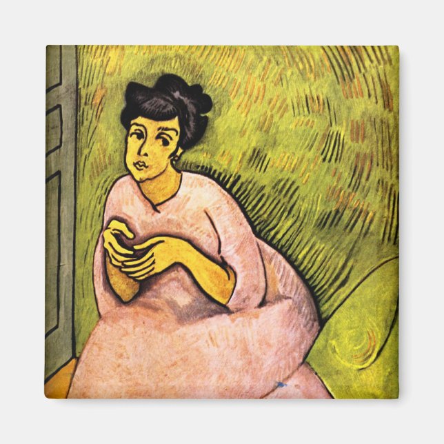 Rosa Frau (elegante Dame) (Portrait von Frauen) Ku Magnet (Vorne)