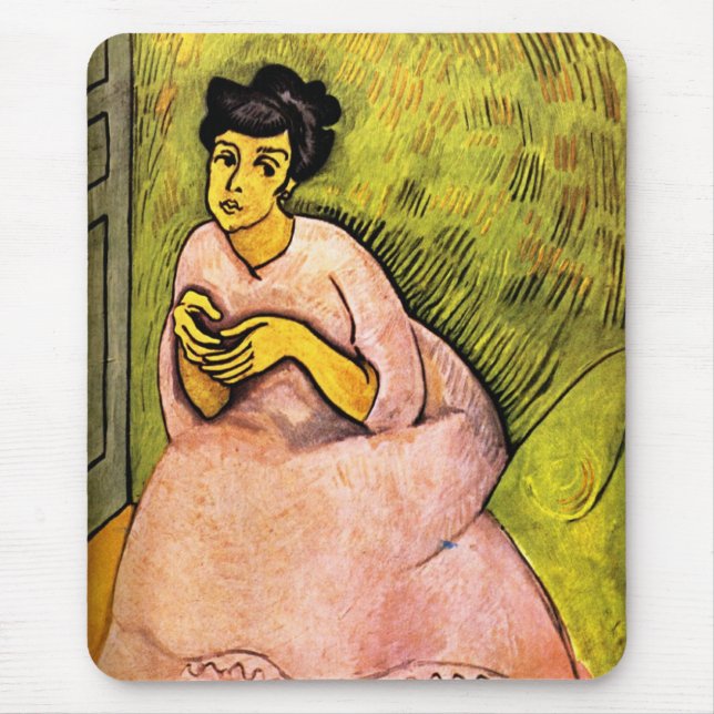 Rosa Frau (elegante Dame) (Portrait von Frauen) Ku Mousepad (Vorne)