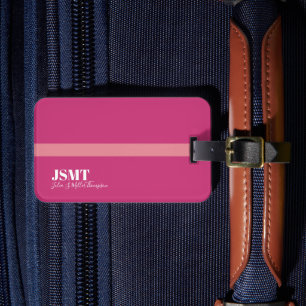 Rosa Frauen einfache Monogramm Gepäckanhänger