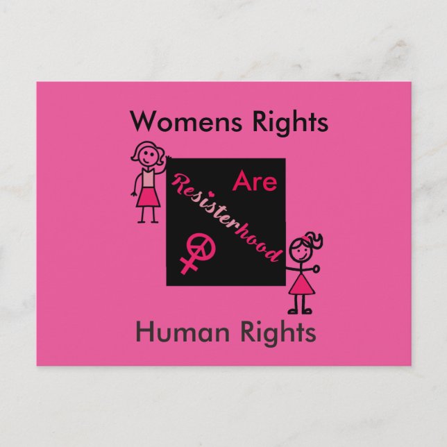 Rosa Frauenrechte sind politische Menschenrechte Postkarte (Vorderseite)