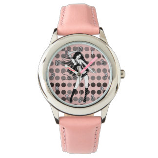 rosa Freundin Tänzerin Armbanduhr