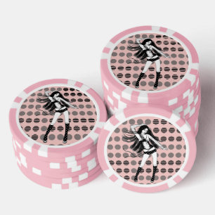 rosa Freundin Tänzerin Pokerchips