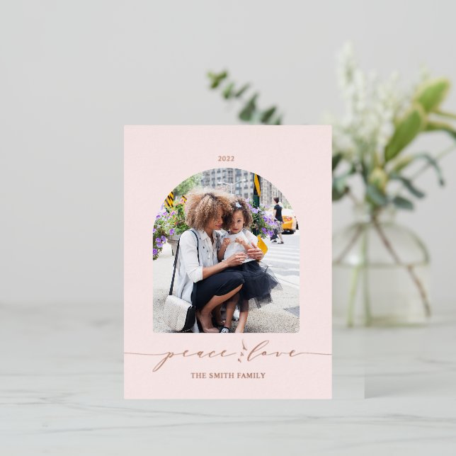 Rosa | Friede und Liebe Weihnachten Foto Feiertag (Stehend vorne)