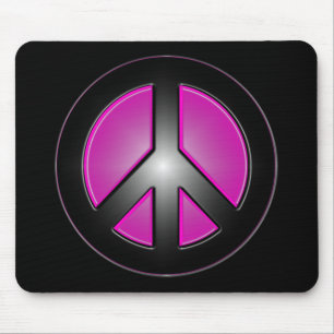 rosa Friedenszeichen Mousepad