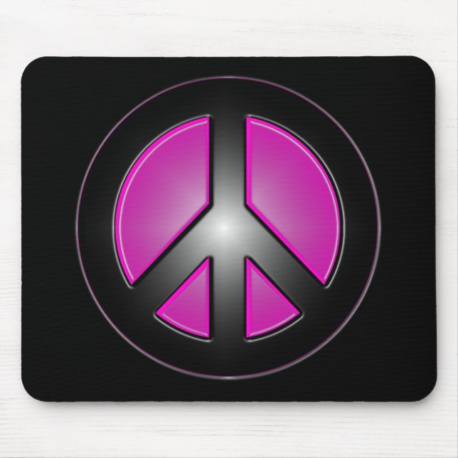 rosa Friedenszeichen Mousepad (Vorne)