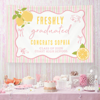 Rosa frisch graduiertes Zitronenbanner Banner