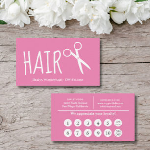 Rosa Friseur Flat Loyalty Card Treuekarte