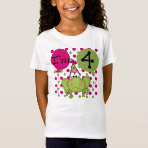 Rosa Frosch-4. Geburtstag T-Shirt