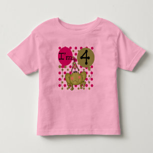 Rosa Frosch-4. Geburtstags-T-Shirts und Geschenke Kleinkind T-shirt