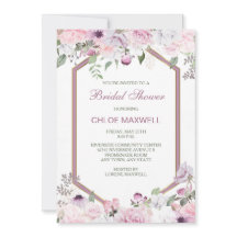 Rosa Frühjahrsblüten Hexagon-Rahmen-Brautparty