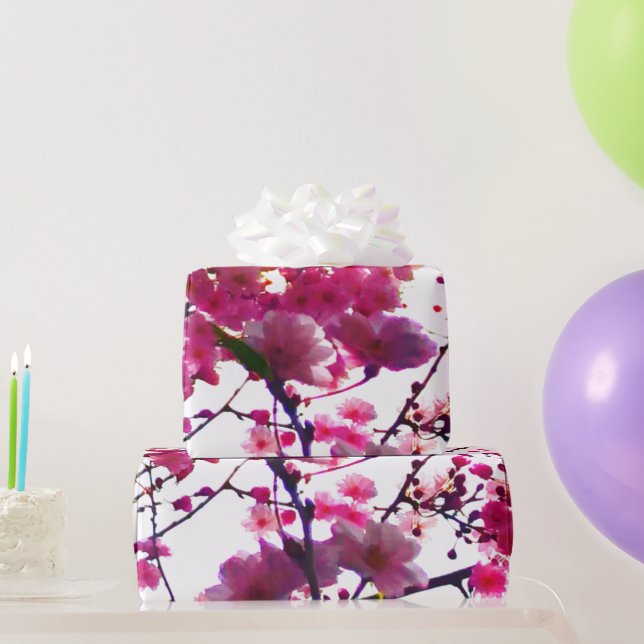 Rosa Frühling | Blütenbaum Geschenkpapier (Partygeschenke)