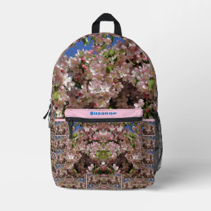 Rosa Frühlingsapfel blüht Personalisiert Bedruckter Rucksack