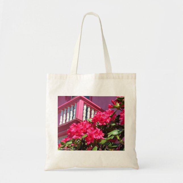 Rosa Frühlingsbalkon - Martha's Vineyard Tote Bag Tragetasche (Vorne)