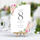Rosa Frühlingsbläserne Hochzeit Tischnummer<br><div class="desc">Genießen Sie den Hochzeitsempfang mit diesen köstlichen Tischnummern. Diese Tischkarten sind mit romantischen, Aquarellfarben-rosa Blume, eingebettet in üppige Frühlingshöhe, perfekt für Hochzeiten oder Party. Die Tischkarten heben Ihre Tischnummer in einem fett lesbaren Schriftart hervor und machen es Ihren Gästen so leicht, ihre Sitzplätze zu finden, während sie Ihrem besonderen Tag...</div>