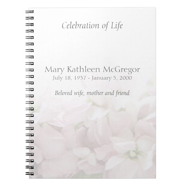 Rosa Frühlingsblumen verblassen Gedenkstätte Notizblock (Vorderseite)