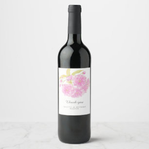 Rosa Frühlingsblüte Kunst Hochzeit danke Ihnen fav Weinetikett