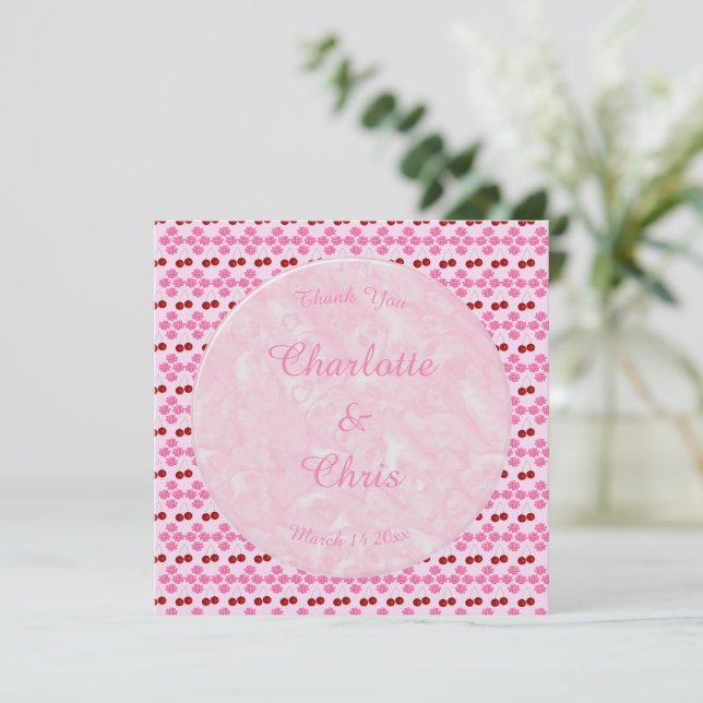 Rosa Frühlingsblüte und Kirschen (Stehend Vorderseite)