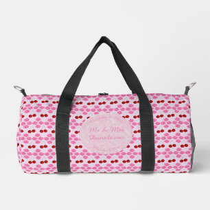 Rosa Frühlingsblüte und Kirschen Duffle Bag