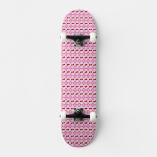 Rosa Frühlingsblüte und Kirschen Gemustert Skateboard