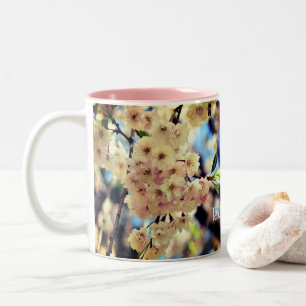 Rosa Frühlingsblüten Personalisiert Zweifarbige Tasse
