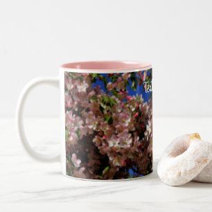 Rosa Frühlingsblüten Personalisiert Zweifarbige Tasse