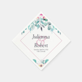 Rosa Frühlingserviere Blumenservietten Serviette