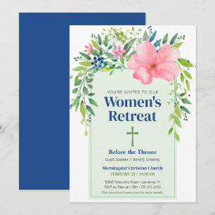 Rosa Frühlingsfloralfrauen Einladung zur Rückkehr