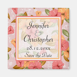 Rosa Frühlingsflorensehen speichern Sie das Datum Magnet