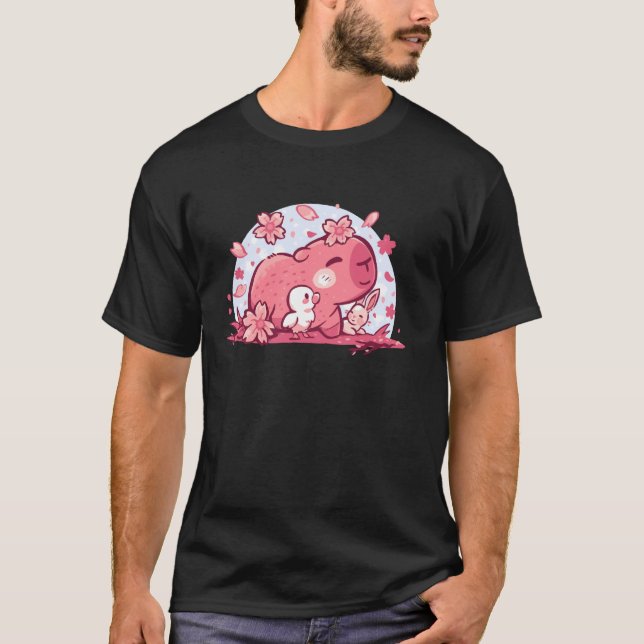 Rosa Frühlingsfreunde T-Shirt (Vorderseite)