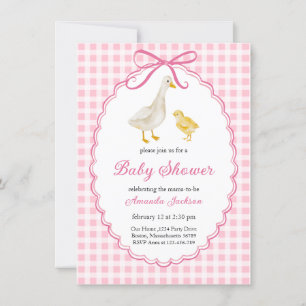 Rosa Frühlingsgras und Gosling Babydusche Einladung
