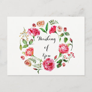 Rosa Frühlingskränze Grußkarte Postkarte