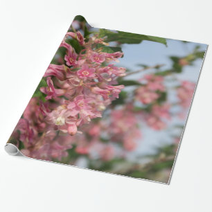 rosa Frühlingssäule Blume Geschenkpapier